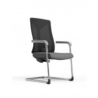 Кресло KRESLALUX PRIMER-D DARK GREY, для впосетителй на полозьях