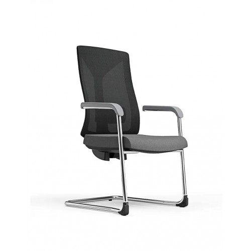 Кресло KRESLALUX PRIMER-D DARK GREY, для впосетителй на полозьях