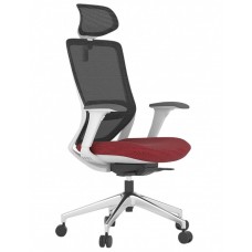 Крісло офісне SWIFT GHW RED ALU, ергономічне, білий корпус
