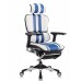 Крісло геймерське ERGOHUMAN geming з підніжкою, колір біло-блакитний
