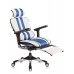 Крісло геймерське ERGOHUMAN geming з підніжкою, колір біло-блакитний