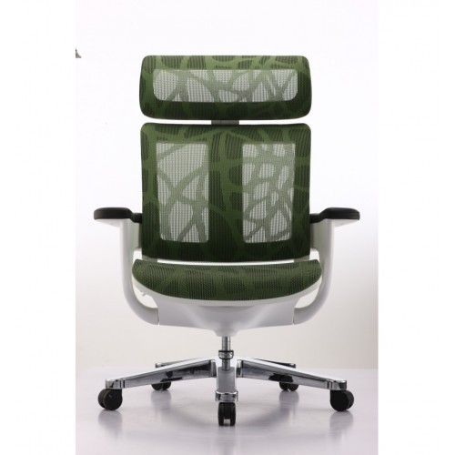 Кресло-реклайнер для руководителя Nuvem Mesh, сетка зеленая