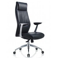 Кресло 9184 для руководителя, кожаное, черный цвет