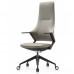 Кресло руководителя BALLET FK011-A, кожаное, серое, черный алюминий