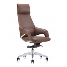 Кресло руководителя FK005, кожаное, коричневое