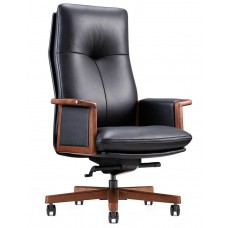 Кресло руководителя PULMANN A2262, кожаное, черное